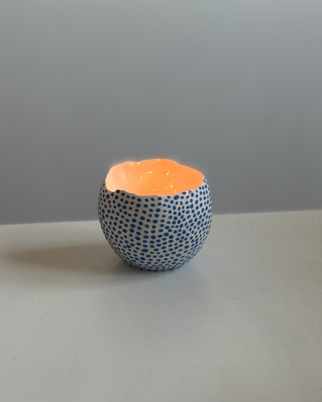 Ljuslykta Blå prickar 4